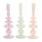 10&#x22; Multicolor Glass Bubble Inspired Taper Candle Holder Set, 3ct.